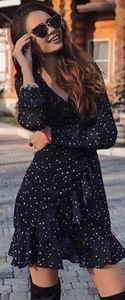 Shein Dress Black, white Star Print.